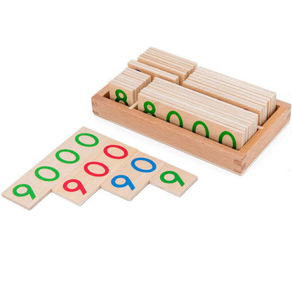 Montessori Wooden Number Cards (1–9,999)